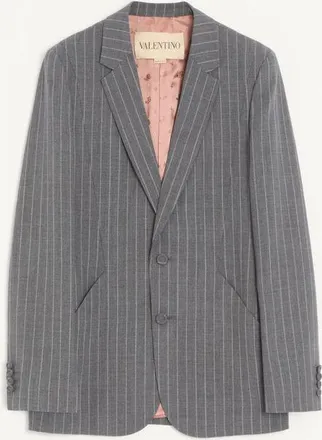 Valentino Valentino Single-Breasted Jacket In Pinstripe Wool