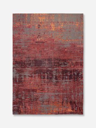 Louis De Poortere Streaks Design - Alfombra Abstracta Atlantic - Hecha En B&eacute;lgica - Acabado A Mano - Antideslizante Natural - Algod&oacute;n - Poli&eacute;ster - Nassau Rose - 140 X 