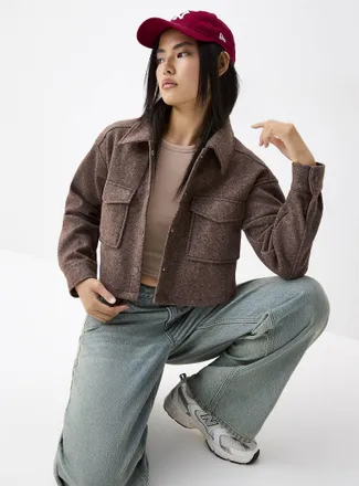 Twik Womens Flap pockets felted jacket