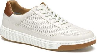 Johnston & Murphy Dawson Perforated Leather Sneaker in White Full Grain at Nordstrom, Size 11.5