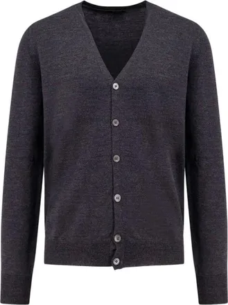 Gran Sasso Giuuno V-neck Cardigan - Heren - Truien - Grijs - Maat: M Wol