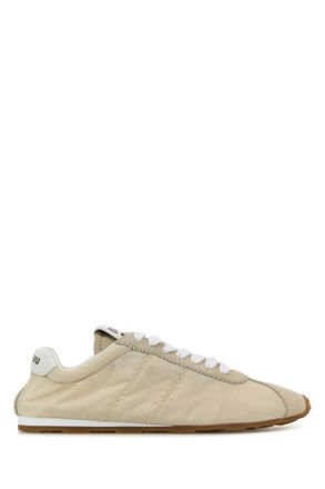 Miu Miu Beige Plume Suede Sneakers