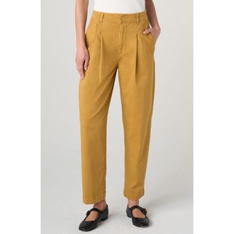Liverpool L.A. Pleated Cotton Blend Pants in Gold Rush at Nordstrom, Size 14