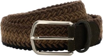 Boggi Milano Accessoires, Heren, Bruin, 95 CM, Wol, Geweven elastische riem in een wolmix