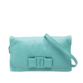 Ferragamo Pre-owned Crossbody Bag - Dames - Pre-owned - Blauw - Maat: ONE Size Leer