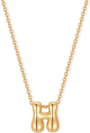 Brook & York Mini Pippa Bubble Initial Pendant Necklace in Gold H at Nordstrom
