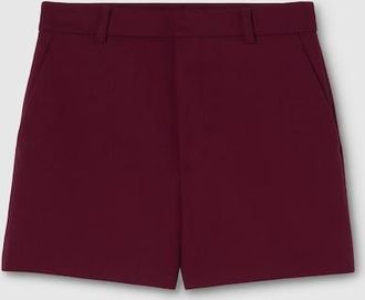 Gucci Wool Cr&ecirc;pe Shorts With Embroidery, Bordeaux, Ready-to-wear