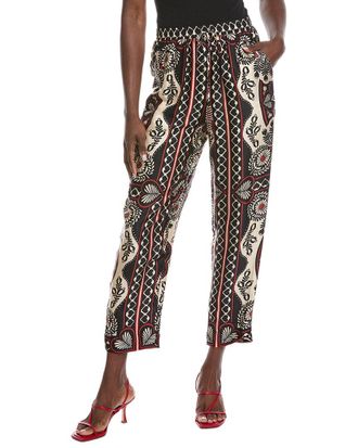 Farm Rio Passion Scarf Black Pant