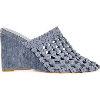 Azalea Wang Gwendolyn Wedge Mule in Blue at Nordstrom, Size 6