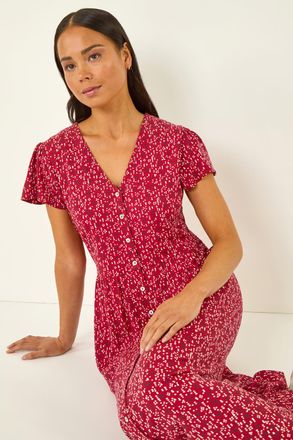 Roman Abstract Spot Midi Dress