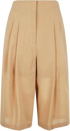 Philosophy di Lorenzo Serafini High-rise Bermuda Shorts - Dames - Korte Broeken - Beige - S - Katoen - Korte Broeken