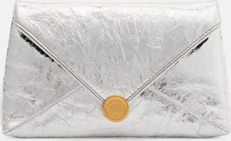 Dries Van Noten Envelope Small metallic leather clutch