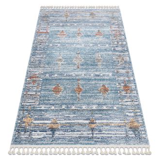 RugsX Rugsx - Alfombra Moderna Belle Bf13c Azul / Beige Franjas Blue 120x170 Cm