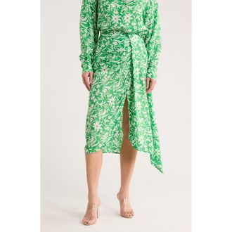 Maje Juliqua Floral Midi Skirt in Imprime Onirique Vert at Nordstrom Rack, Size 10 Us / 42 Eu