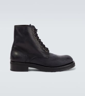 The Row Leather combat boots