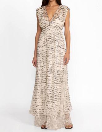 Johnny Was Sincerely Yours Silk Maxi Dress In White