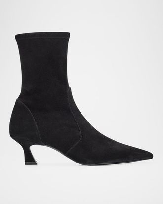 Stuart Weitzman 50mm Vinnie Stretch Leather Booties