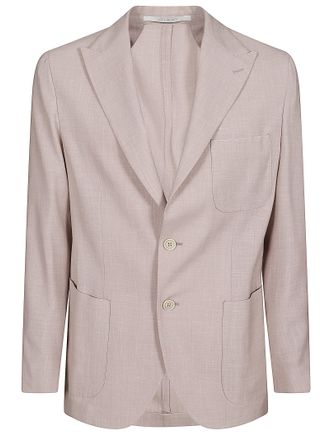 Eleventy Single-Breasted Unstructured Jacket In Natural Stretch Wool With Distinctive Cuff Detail