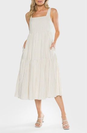 Matty M Doheny Linen Blend Midi Sundress in Natural at Nordstrom Rack, Size Large