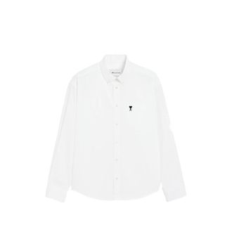 Ami Boxy Cotton Shirt With Ami De Coeur