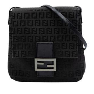 Fendi Pre-owned Canvas Crossbody Bag - Dames - Pre-owned - Zwart - Maat: ONE Size Leer