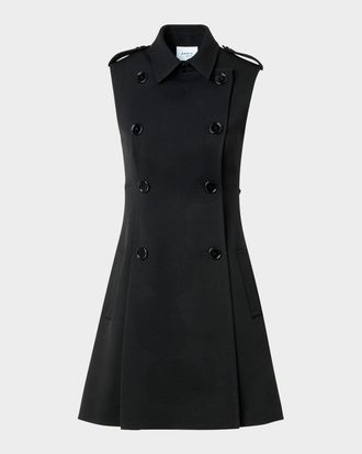 Akris Sleeveless Wool Mini Trench Dress