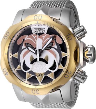 Invicta Venom 48170 Heren Horloge - Quartz Uurwerk - Roestvrij Staal met bruine Wijzerplaat - 54mm