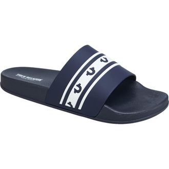 True Religion Snoop Colorblock Logo Pool Slide in Navy at Nordstrom, Size 10