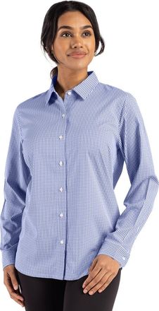 Cutter & Buck Skyline Epic Confidence Recycled Gingham Womens Long Sleeve Dress Shirt
