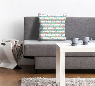 Queence Dekokissen »Corinna« mit Flamingos, Kissenhülle ohne Füllung, 1 Stück