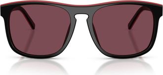 Ferrari 57mm Square Sunglasses in Red/shiny Black /Ferrari at Nordstrom