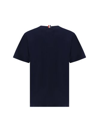 Thom Browne Ribbed Crew Neck T-Shirt - Navy