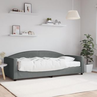 vidaXL Sof&aacute; Cama Con Colch&oacute;n Tela Gris Oscuro 90x200 Cm Vidaxl