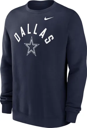 Nike Dallas Cowboys Club Nike Mens NFL Pullover Crew in Blue | NKPV41S7RD-ANW