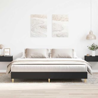 Berkfield Home Bed Frame No Mattress Black 200x200 cm Engineered Wood