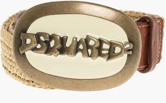 Dsquared2 Rafia Belt with Enameled Buckle 40mm size 80