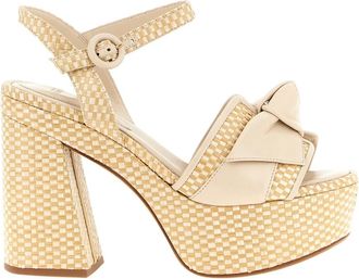 Alexandre Birman Maxi Clarita Sandalen - Dames - Sandalen met hakken - Beige - 39 1/2 EU - Leer - Schoenen