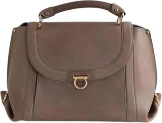 Ferragamo Pre-owned Leather Handbag - Dames - Vintage Handtas - Bruin - ONE Size - Leer - Vintage