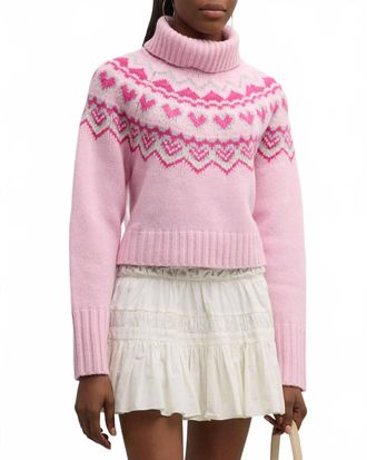 LoveShackFancy Tobi Sweater In Fuchsia Rose