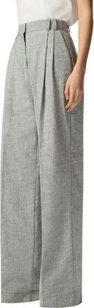 Pinko Brescello Pantalone Fiammato - Dames - Wijde Broeken - Grijs - L - Katoen - Broeken