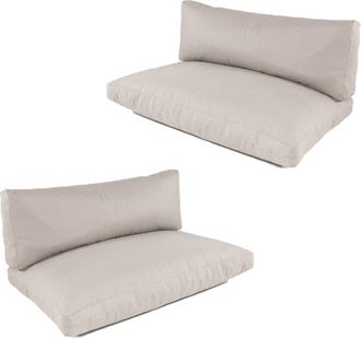 EDÈN JARDÍ Pack 2 cojines asiento y respaldo palet jardín desenfundable, marrón