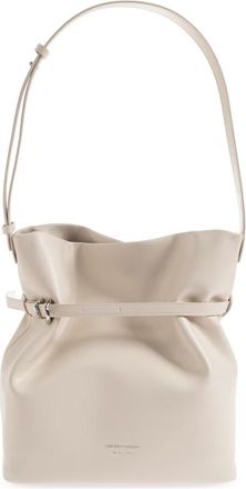 Emporio Armani Smooth Leather Bucket Bag - Dames - Schoudertassen - Beige - ONE Size - Leer - Tassen