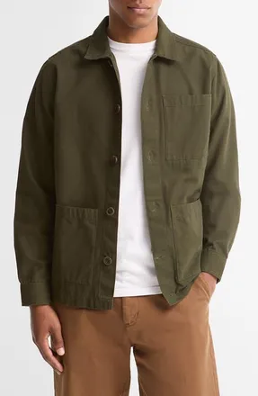 Barbour Tartan Trim Washed Cotton Shirt Jacket in Sage at Nordstrom, Size Xx-Large