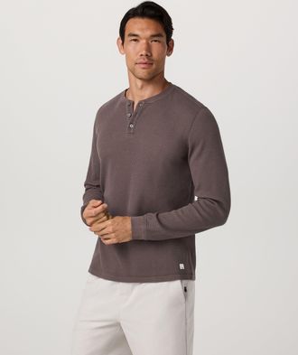 Vuori Clothing Waffle Henley | Huckleberry | Medium
