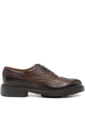 Doucal's brogue leather oxford shoes - Brown