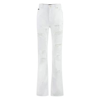Dolce & Gabbana Distressed Boyfriend Jeans - female - Dolce & Gabbana - Bootcut Jeans - White - XS - Jeans