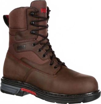Rocky Mens Ironclad Lt Steel Toe Waterproof Work Boot In Brown