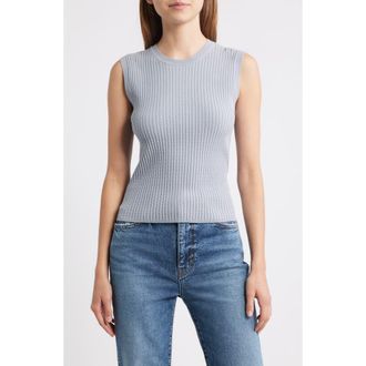 Frame Denim The Fine Cable Sleeveless Sweater in Grey Blue at Nordstrom Rack, Size X-Small
