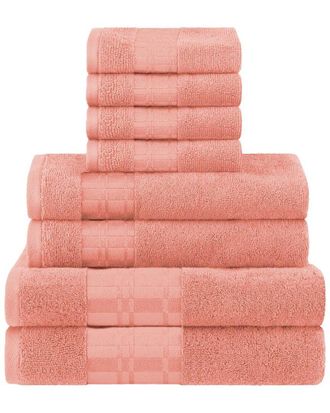 Superior Larissa Cotton 8Pc Assorted Towel Set With Geometric Embroidered Border