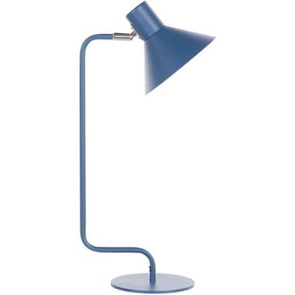 Beliani Beliani - Lampada da tavolo abat jour luce comodino base metallo conica blu scuro soggiorno camera da letto Rimava